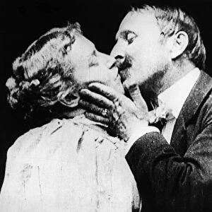 FILM: THE KISS, 1896. The first on-screen kiss, from Thomas Edisons short film The Kiss
