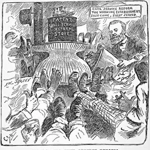 GEORGE HUNT PENDLETON (1825-1889). American legislator. American newspaper cartoon