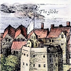 THE GLOBE THEATRE, 1616. Detail from the Visscher view of London