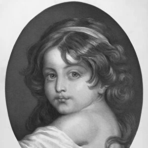 GREUZE: CHILDHOOD. Steel engraving, French, 19th century, after a painting by Jean Baptiste Greuze (1725-1805)
