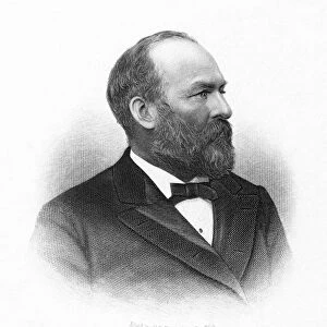 JAMES A. GARFIELD (1831-1881). 20th President of the United States. Steel engraving