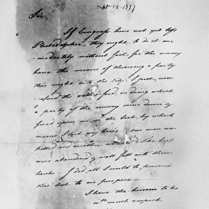 Letter from Alexander Hamilton to John Hancock, 18 September 1777, urging him to move Congress out of Philadelphia and out of danger during the Revolutionary War