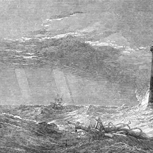 LIGHTHOUSE, 19th CENTURY. The Lighthouse. Wood engraving, English, 1855, a painting by Clarkson Stanfield (1793-1867)
