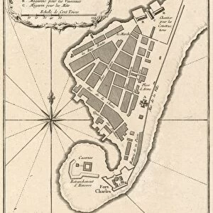 MAP: JAMAICA, 1764. French map of Port Royal, Jamaica, by Jacques Nicolas Bellin