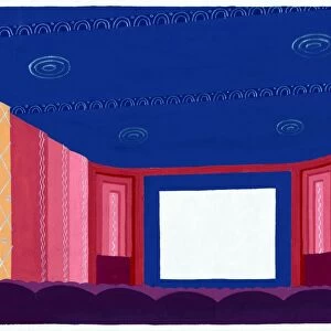 NYC: THEATER, c1935. Design for a movie theater in New York City. Drawing by Winold Reiss