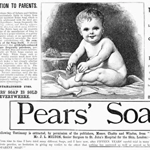 PEARS SOAP, 1887. English newspaper advertisement, 1887