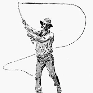 RUSSELL: BULL WHACKER. Drawing by Charles M. Russell (1864-1926)
