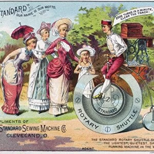 SEWING MACHINE TRADE CARD. Merchant trade card for the Standard Sewing Machine Company, 19th century