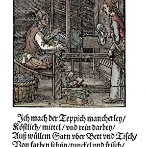 TAPESTRY WEAVER, 1568. Woodcut, 1568, by Jost Amman