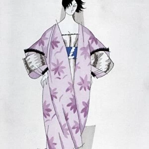 WOMENs FASHION, 1920. A woman wearing a nightgown by Gustav Beer