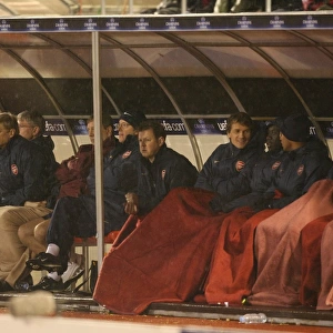 The Arsenal bench during the match