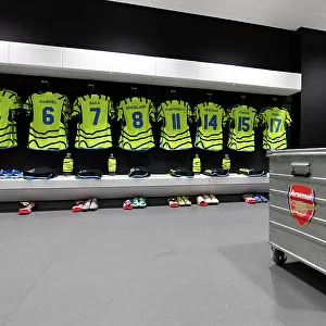 Arsenal Dressing Room: Pre-Match Huddle before West Ham Carabao Cup Clash, 2023-24