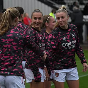 Arsenal Women: Pre-Match Moment vs Slavia Prague at Meadow Park (2021-22)
