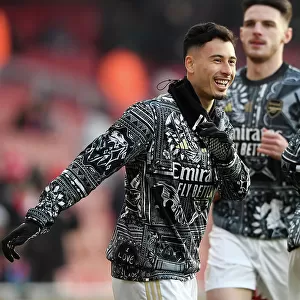 Arsenal's Gabriel Martinelli: Focused and Ready: Arsenal vs. Wolverhampton Wanderers, Premier League 2023-24