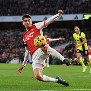 Arsenal's Kai Havertz Battles for Possession Against Burnley in 2023-24 Premier League