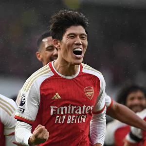 Arsenal's Tomiyasu Scores Fourth Goal in Emirates Victory over Sheffield United (2023-24)