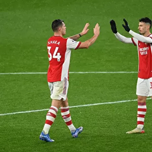 Arsenal's Xhaka and Martinelli in Action against Southampton (2021-22)
