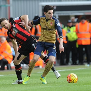 Bellerin vs Pugh: A Premier League Showdown - Arsenal's Hector Bellerin Clashes with Bournemouth's Marc Pugh at The Vitality Stadium, 2015-16