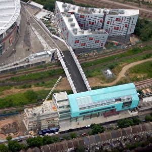 Highbury House and the Northern Triangle photographed from the a helicopter during the match