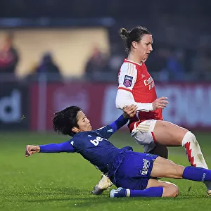 Intense Battle: Arsenal Women vs. West Ham United in Barclays Women's Super League
