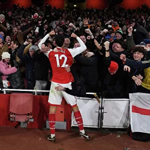 Saliba's Stunner: Arsenal Fans Go Wild as Third Goal Secures Victory Over Manchester United (2022-23)
