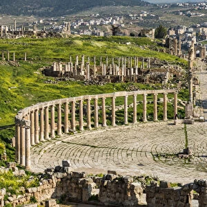 The Forum at the Roman city in Jerash, Jordan