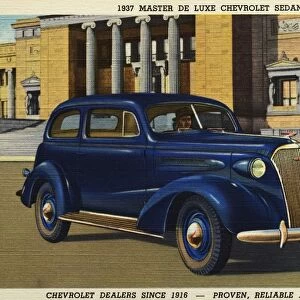 1937 Master DeLuxe Chevrolet. ca. 1939, 1937 MASTER DE LUXE CHEVROLET SEDAN. CHEVROLET DEALERS SINCE 1916-PROVEN, RELIABLE AND DEPENDABLE. Buy a Better Used Car from an Old Established Reliable Dealer MILWAUKEE AVE. MOTOR SALES, 2508 MILWAUKEE AVE. All Phones: SPAulding 0456, A Complete Line of Dependable Cars