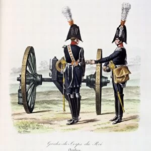 Artillery of the Royal Guard on manouvers, 1814-1815. From Histoire de la maison