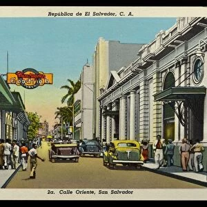 Calle Oriente. ca. 1948, San Salvador, El Salvador, Republica de El Salvador, C. A. 2a. Calle Oriente, San Salvador