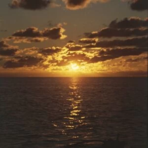 French Polynesia - Society Islands - Leeward Islands - Bora Bora. Sunset from Pointe Matira Beach