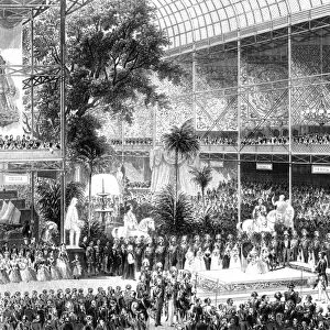 Great Exhibition, Crystal Palace, London. Queen Victoria opening exhibition 1 May 1851
