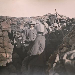 Italy, Soldiers in trench during First World War (1915-1918)