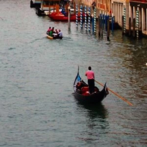 Italy, Venice, Gondolier on Grand canal