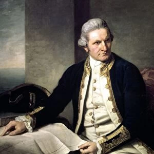 James Cook (1728-79) English explorer and navigator and hydrographer in naval uniform