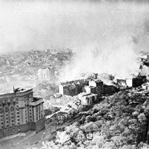 Kiev burning after the german retreat on november 6, 1943