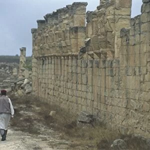 Libya, Cyrenaica, Cyrene, Gymnasium wall