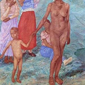 Morning: Bathers, 1917. Oil on canvas. Kuzma Petrov-Vodkin (1878-1939) Russian painter