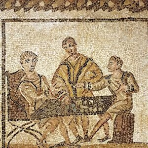Mosaic depicting dice players, from El Djem, Tunisia