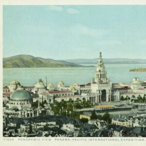 Panoramic View, Panama-Pacific International Exposition, San Francisco, California Postcard. ca. 1915-1930, Panoramic View, Panama-Pacific International Exposition, San Francisco, California Postcard