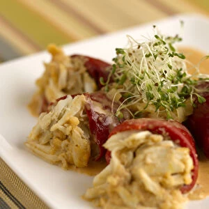 Piquillo peppers stuffed with dungeness crab
