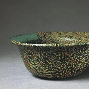 Small glass tub, Glasswork technique called millefiori