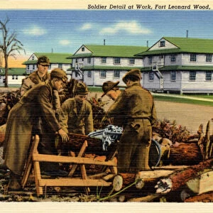 Soldier Detail at Work, Fort Leonard Wood, Missouri