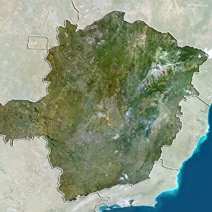 State of Minas Gerais, Brazil, True Colour Satellite Image