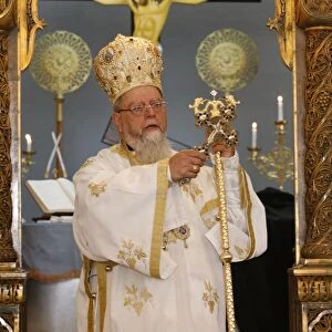 Sunday mass in Haifa melkite cathedral celebrated by bishop Elias Chacour