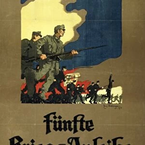 World War I 1914-1918: Funfte Kriegs-Anleihe, 1916. Austrian poster for the issue