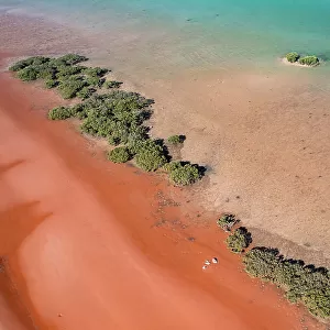Aerial image showing Simpson Beach at low tide, Broome, Western Australia, Australia