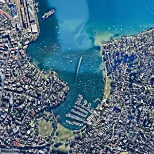 Aerial view, Australia, Bay, Boats, bridges, City, Cityscape, King, King Street Wharf, New South Wales, Outdoors, Overhead View, Photography, Pyrmont, Sydney