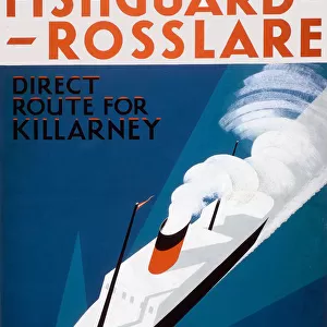 Fishguard-Rosslare, GWR poster, 1932