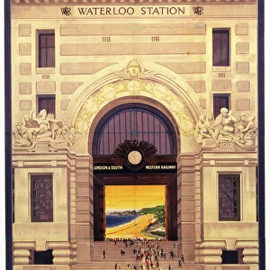 Waterloo Station - The Gateway to Health & Pleasure, poster, 1922