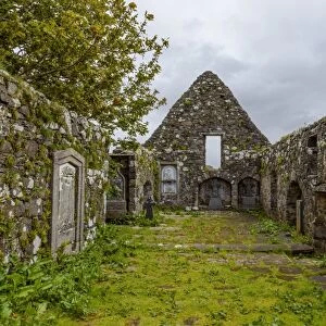 Abandoned church on cemetery, Isle of Skye, Scotland, United Kingdom